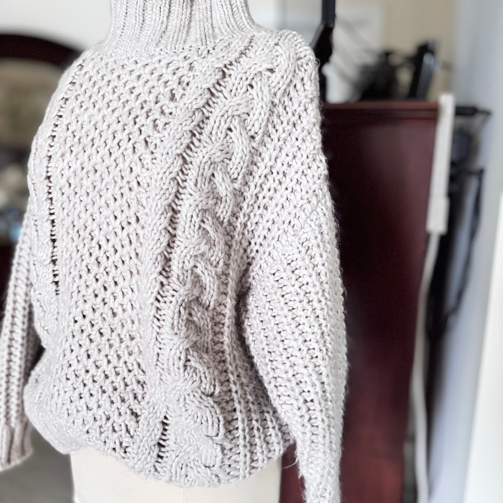Universal Thread Cable Knit Turtleneck Sweater - Cream - Picture 2 of 5